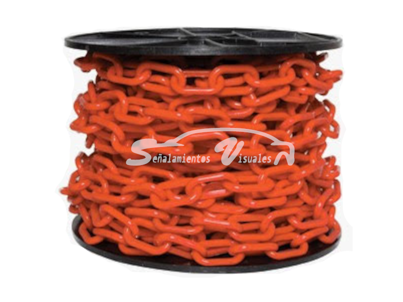 cadena de plastico naranja